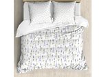 Abakuhaus Copripiumino Eiffel, Lavanda-Flora Primavera, Antiacaro, Adatto A Chi Soffre Di Allergie, Con Federe, 200 Cm X 200 Cm - 80 X 80 Cm, Lavanda, Verde, Bianco