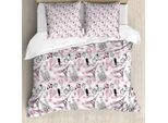 Abakuhaus Copripiumino Eiffel, Amore A Parigi Rosa Sposa, Antiacaro Adatto A Chi Soffre Di Allergie Con Federe, 155 Cm X 220 Cm - 80 X 80 Cm, Rosa Nero Bianco