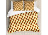 Abakuhaus Copripiumino Coccinella, Bugs Cartoon, Antiacaro, Adatto A Chi Soffre Di Allergie, Con Federe, 200 Cm X 200 Cm - 80 X 80 Cm, Senape Vermiglio Nero