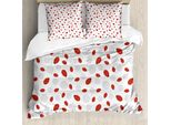 Abakuhaus Copripiumino Con Coccinelle, Illustrazione Di Animali, Antiacaro, Adatto A Chi Soffre Di Allergie, Con Federe, 155 Cm X 220 Cm - 80 X 80 Cm, Vermiglio, Nero, Grigio