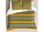 Abakuhaus Copripiumino Messicano, Mother Aztec Borders, Antiacaro, Adatto A Chi Soffre Di Allergie, Con Federe, 200 Cm X 200 Cm - 80 X 80 Cm, Multicolore