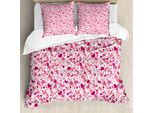 Abakuhaus Copripiumino Liebe, Riccioli Rosa Cuori Morbidi, Antiacaro Adatto A Chi Soffre Di Allergie Con Federe, 200 Cm X 200 Cm - 80 X 80 Cm, Multicolore