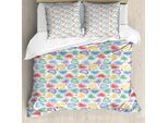 Abakuhaus Copripiumino, Stile Patchwork Con Cuori, Antiacaro, Adatto A Chi Soffre Di Allergie, Con Federe, 200 Cm X 200 Cm - 80 X 80 Cm, Multicolore