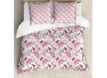 Abakuhaus Copripiumino Vintage, Moda Femminile Retrò, Antiacaro, Adatto A Chi Soffre Di Allergie, Con Federe, 155 Cm X 220 Cm - 80 X 80 Cm, Rosa Pallido