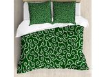 Abakuhaus Copripiumino Verde, Motivo Giapponese, Antiacaro, Adatto A Chi Soffre Di Allergie, Con Federe, 155 Cm X 220 Cm - 80 X 80 Cm, Smeraldo-Bianco