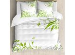 Abakuhaus Copripiumino Verde, Farfalla Primaverile, Antiacaro, Adatto A Chi Soffre Di Allergie, Con Federe, 155 Cm X 220 Cm - 80 X 80 Cm, Verde Lime Chiaro