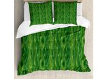 Abakuhaus Copripiumino Verde, Motivo Primaverile Retrò, Antiacaro, Adatto A Chi Soffre Di Allergie, Con Federe, 200 Cm X 200 Cm - 80 X 80 Cm, Verde Felce, Verde Chiaro