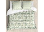 Abakuhaus Set Copripiumino Verde Per Letti Matrimoniali, Motivi Floreali Pastello, Antiacaro, Adatto A Chi Soffre Di Allergie, Con Federe, Multicolore
