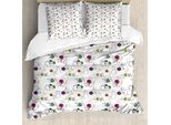 Abakuhaus Copripiumino Per Gatti, Palline Di Filato Colorate, Anti-Acari, Adatto A Chi Soffre Di Allergie, Con Federe, 155 Cm X 220 Cm - 80 X 80 Cm, Multicolore