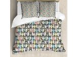 Abakuhaus Copripiumino Per Gatti, Retro Hipster Bow Ties, Antiacaro, Adatto A Chi Soffre Di Allergie, Con Federe, 200 Cm X 200 Cm - 80 X 80 Cm, Multicolore