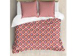 Abakuhaus Copripiumino Ikat, Linea Tradizionale A Rombi, Antiacaro E Anallergico, Con Federe, 155 Cm X 220 Cm - 80 X 80 Cm, Rosso Blu Beige