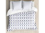 Abakuhaus Copripiumino Blu Navy, Motivo Elaborato Acquamarina, Antiacaro, Adatto A Chi Soffre Di Allergie, Con Federe, 155 Cm X 220 Cm - 80 X 80 Cm, Azzurro Blu Scuro