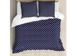 Abakuhaus Copripiumino Blu Navy, Forme Orientali Arrotondate, Antiacaro, Adatto A Chi Soffre Di Allergie, Con Federe, 155 Cm X 220 Cm - 80 X 80 Cm, Blu Navy-Beige