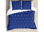 Abakuhaus Set Copripiumino In Damasco Per Letti Matrimoniali, Decorazioni Vittoriane, Antiacaro, Adatto A Chi Soffre Di Allergie, Con Federe, Lavanda Scuro, Blu Cielo