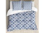 Abakuhaus Copripiumino Blu Navy, Tradizionale Spagnolo, Antiacaro, Adatto A Chi Soffre Di Allergie, Con Federe, 200 Cm X 200 Cm - 80 X 80 Cm, Blu Scuro E Bianco