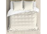 Abakuhaus Copripiumino Beige, Stelle Floreali Astratte, Antiacaro, Adatto A Chi Soffre Di Allergie, Con Federe, 200 Cm X 200 Cm - 80 X 80 Cm, Bianco Tan