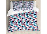 Abakuhaus Copripiumino Flamingo, Triangles Strand Mosaic, Antiacaro, Adatto A Chi Soffre Di Allergie, Con Federe, 200 Cm X 200 Cm - 80 X 80 Cm, Multicolore