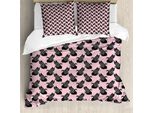 Abakuhaus Copripiumino Schwan, Vintage Black Princesses, Antiacaro, Adatto A Chi Soffre Di Allergie, Con Federe, 155 Cm X 220 Cm - 80 X 80 Cm, Rosa Pallido E Nero