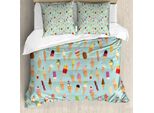 Abakuhaus Eis Copripiumino, Yummy Fruity, Antiacaro, Adatto A Chi Soffre Di Allergie, Con Federe, 200 Cm X 200 Cm - 80 X 80 Cm, Multicolore