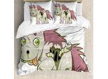 Abakuhaus Copripiumino Zombie, Il Mito Dell'unicorno Malvagio, Antiacaro, Adatto A Chi Soffre Di Allergie, Con Federe, 200 Cm X 200 Cm - 80 X 80 Cm, Rosa Secca Verde