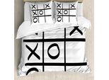 Abakuhaus Xo Copripiumino, Motivo Spiel Hobby, Antiacaro, Adatto A Chi Soffre Di Allergie, Con Federe, 155 Cm X 220 Cm - 80 X 80 Cm, Bianco E Nero