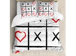 Abakuhaus Xo Copripiumino, Umorismo, Amore, Hobby, Antiacaro Adatto A Chi Soffre Di Allergie Con Federe, 155 Cm X 220 Cm - 80 X 80 Cm, Vermilion Pale Grey