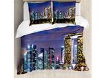 Abakuhaus Copripiumino Da Viaggio, Singapore City, Antiacaro, Adatto A Chi Soffre Di Allergie, Con Federe, 155 Cm X 220 Cm - 80 X 80 Cm, Multicolore