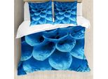 Abakuhaus Copripiumino Blu, Gerbera Abstrakt Petals, Antiacaro, Adatto A Chi Soffre Di Allergie, Con Federe, 200 Cm X 200 Cm - 80 X 80 Cm, Blu Azzurro