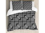 Abakuhaus Copripiumino Bianco E Nero, Motivi Geometrici, Antiacaro, Adatto A Chi Soffre Di Allergie, Con Federe, 200 Cm X 200 Cm - 80 X 80 Cm, Bianco E Nero