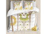 Abakuhaus Copripiumino Per Gatti, Decorato Con Gattini Magici, Antiacaro, Adatto A Chi Soffre Di Allergie, Con Federe, 155 Cm X 220 Cm - 80 X 80 Cm, Multicolore