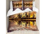 Abakuhaus Copripiumino Da Viaggio, Kuwait Cityscape, Antiacaro, Adatto A Chi Soffre Di Allergie, Con Federe, 155 Cm X 220 Cm - 80 X 80 Cm, Multicolore
