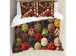 Abakuhaus Copripiumino Retrò, Erbe Aromatiche Colorate, Antiacaro, Adatto A Chi Soffre Di Allergie, Con Federe, 155 Cm X 220 Cm - 80 X 80 Cm, Multicolore