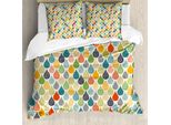 Abakuhaus Copripiumino Astratto, Grandi Gocce Colorate, Antiacaro, Adatto A Chi Soffre Di Allergie, Con Federe, 155 Cm X 220 Cm - 80 X 80 Cm, Multicolore