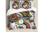 Abakuhaus Copripiumino Drachen, Segni Zodiacali Cinesi, Antiacaro, Adatto A Chi Soffre Di Allergie, Con Federe, 155 Cm X 220 Cm - 80 X 80 Cm, Multicolore