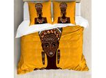 Abakuhaus Copripiumino Africano, Long Neck Folk, Antiacaro, Adatto A Chi Soffre Di Allergie, Con Federe, 155 Cm X 220 Cm - 80 X 80 Cm, Multicolore