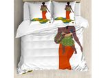 Abakuhaus Copripiumino Africano, Carta Madre-Bambino, Antiacaro, Adatto A Chi Soffre Di Allergie, Con Federe, 155 Cm X 220 Cm - 80 X 80 Cm, Multicolore