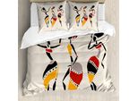 Abakuhaus Copripiumino Africano, Ballerini Indigeni, Antiacaro, Adatto A Chi Soffre Di Allergie, Con Federe, 155 Cm X 220 Cm - 80 X 80 Cm, Multicolore