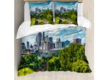 Abakuhaus Stati Uniti Copripiumino, Hartford Luft, Antiacaro, Adatto A Chi Soffre Di Allergie, Con Federe, 155 Cm X 220 Cm - 80 X 80 Cm, Blu Cielo, Verde, Grigio