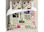 Abakuhaus Stati Uniti Copripiumino, Nyc Zeitung, Antiacaro, Adatto A Chi Soffre Di Allergie, Con Federe, 155 Cm X 220 Cm - 80 X 80 Cm, Multicolore
