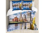Abakuhaus Stati Uniti Copripiumino, Providence River, Antiacaro, Adatto A Chi Soffre Di Allergie, Con Federe, 200 Cm X 200 Cm - 80 X 80 Cm, Multicolore