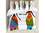 Abakuhaus Copripiumino Africano, Costumi, Antiacaro, Adatto A Chi Soffre Di Allergie, Con Federe, 200 Cm X 200 Cm - 80 X 80 Cm, Multicolore