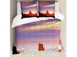 Abakuhaus Stati Uniti Copripiumino, Monument Valley, Antiacaro, Adatto A Chi Soffre Di Allergie, Con Federe, 155 Cm X 220 Cm - 80 X 80 Cm, Arancione Scuro-Rosa-Blu