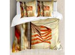 Abakuhaus Stati Uniti Copripiumino, American Independence, Antiacaro, Adatto A Chi Soffre Di Allergie, Con Federe, 155 Cm X 220 Cm - 80 X 80 Cm, Seppia Rosso Blu