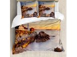 Abakuhaus Stati Uniti Copripiumino, Cape Elizabeth, Antiacaro, Adatto A Chi Soffre Di Allergie, Con Federe, 200 Cm X 200 Cm - 80 X 80 Cm, Blu Pallido Tan