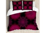 Abakuhaus Copripiumino Viola Mandala, Boho Psichedelico, Antiacaro, Adatto A Chi Soffre Di Allergie, Con Federe, 200 Cm X 200 Cm - 80 X 80 Cm, Marrone Magenta