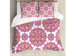 Abakuhaus Copripiumino Viola Mandala, Lotus Essence, Antiacaro, Adatto A Chi Soffre Di Allergie, Con Federe, 155 Cm X 220 Cm - 80 X 80 Cm, Verde Lime Fucsia