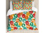 Abakuhaus Copripiumino Fitness, Vita Sana, Antiacaro, Adatto A Chi Soffre Di Allergie, Con Federe, 155 Cm X 220 Cm - 80 X 80 Cm, Multicolore