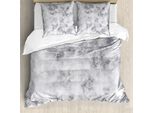 Copripiumino In Marmo Abakuhaus, Dettagli Granit Stormy, Antiacaro, Adatto A Chi Soffre Di Allergie, Con Federe, 155 Cm X 220 Cm - 80 X 80 Cm, Grigio Chiaro Polvere