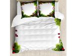 Abakuhaus Copripiumino Natalizio, Cornice Natalizia Con Pigne, Antiacaro, Adatto A Chi Soffre Di Allergie, Con Federe, 200 Cm X 200 Cm - 80 X 80 Cm, Verde, Marrone, Rosso