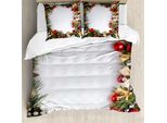 Abakuhaus Copripiumino Natalizio, Albero Di Natale Addobbato, Antiacaro, Adatto A Chi Soffre Di Allergie, Con Federe, 200 Cm X 200 Cm - 80 X 80 Cm, Multicolore